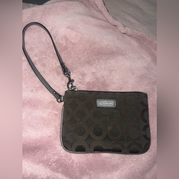 Coach brown wristlet wallet small wristlet coach brand wallet pouch wristlet - Picture 4 of 8
